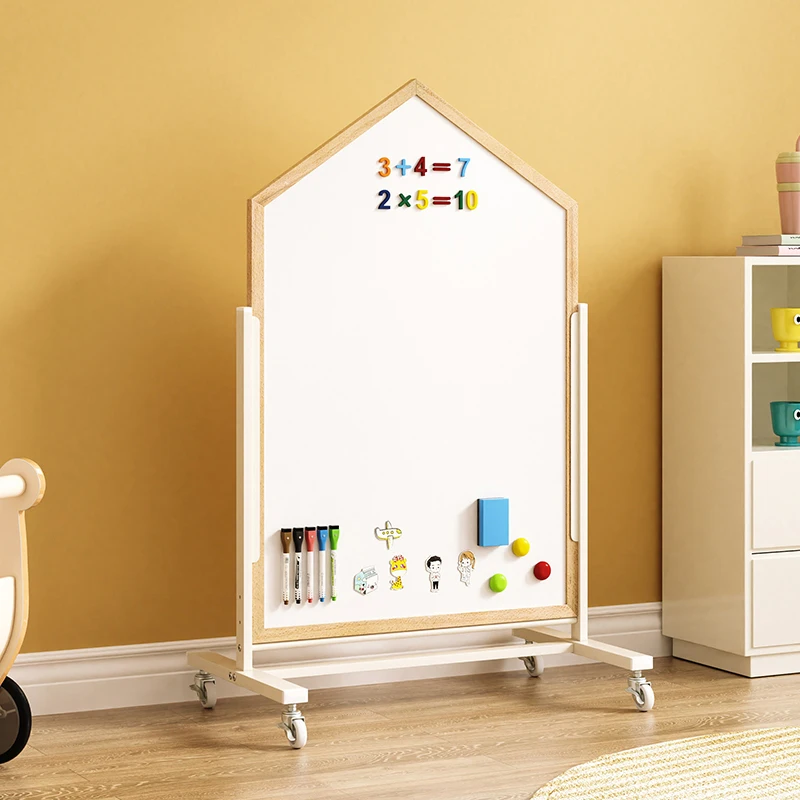 Drawing board double-sided magnetic movable bracket easel home graffiti whiteboard erasable blackboard