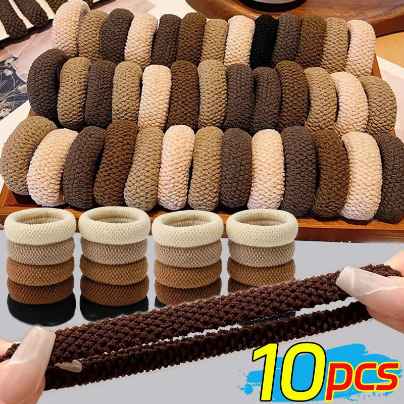 

5/10 шт., очень широкая веревка для волос для женщин, высокоэластичные утолщенные высокие держатели для хвоста, резинки для волос, аксессуары для укладки волос