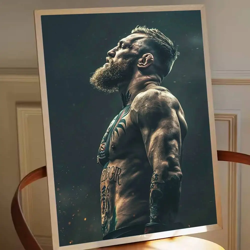Conor McGregor Inspirational MMA Fighter Tattoo Poster Sticker Print Waterproof Wall Art For Living Room Bedroom Home Decor