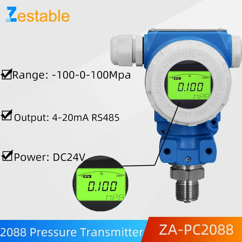 

Outdoor Explosion-proof 2088 LCD Digital Pressure Transmitter Vacuum Water Oil Liquid High-precision Hart Pressure Transducer