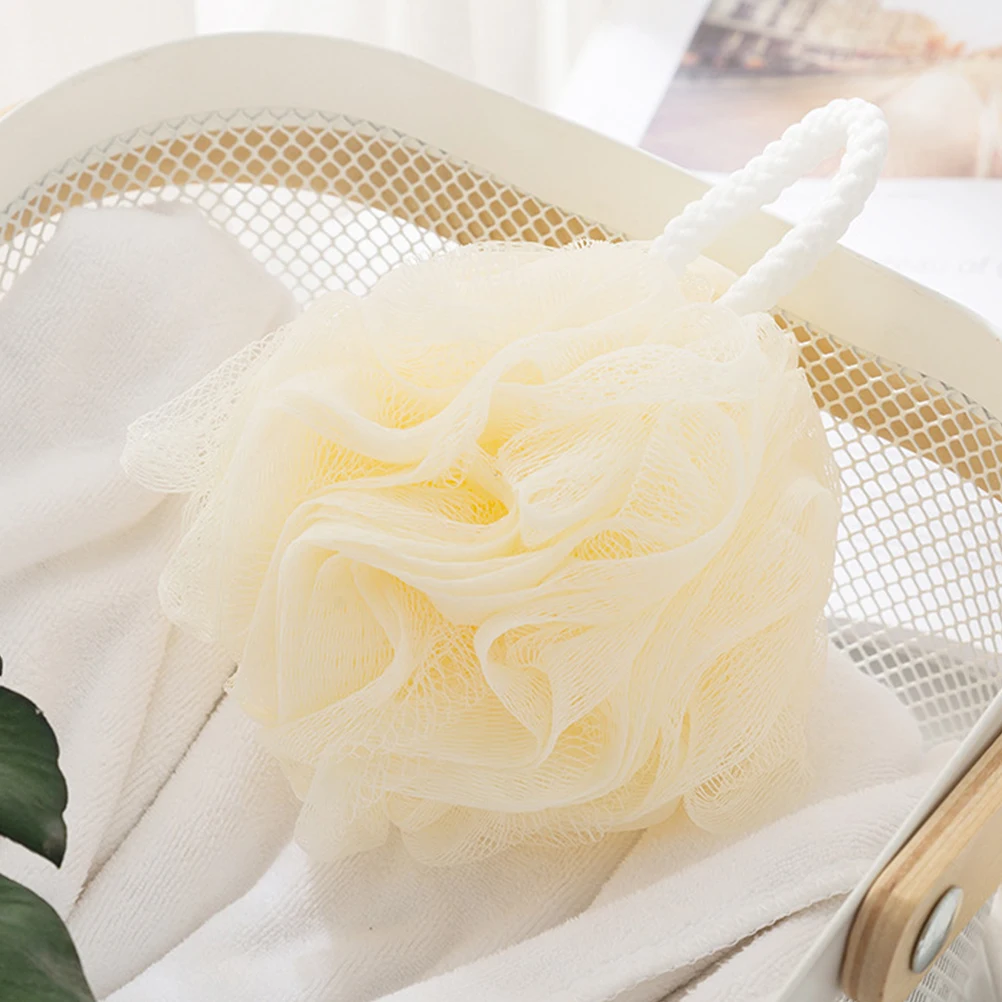 

8pcs Ball Solid Color Flower Bubble Making Ball Soft Exfoliating Cleaning Body Wash Soap Lathering Bath Puff Bath Sponge With