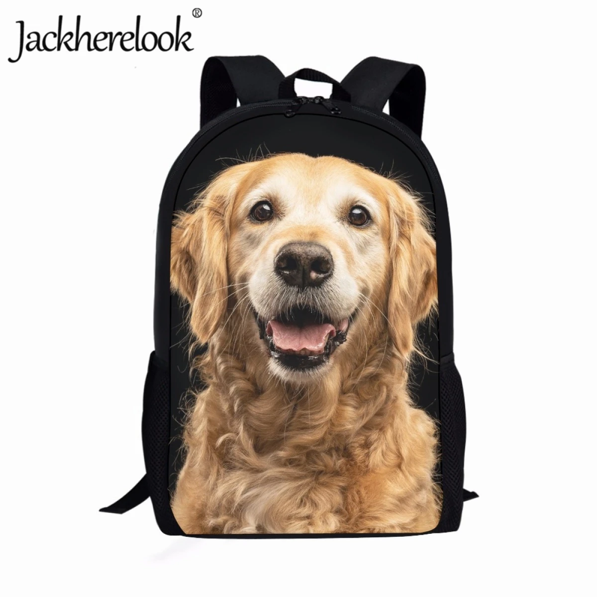 

Jackherelook Cute Golden Retriever Puppy Print School Bag Kids Fashion Book Bag Boys Girls School Backpack Teenagers Laptop Bag