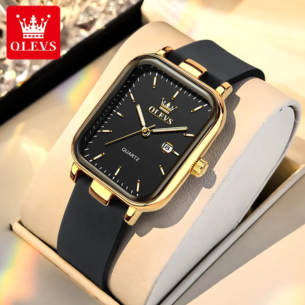 OLEVS Original Elegant Fashion Luxury Quartz Watch for Women Best Selling High Quality Silicone Strap Waterproof Ladies Watch