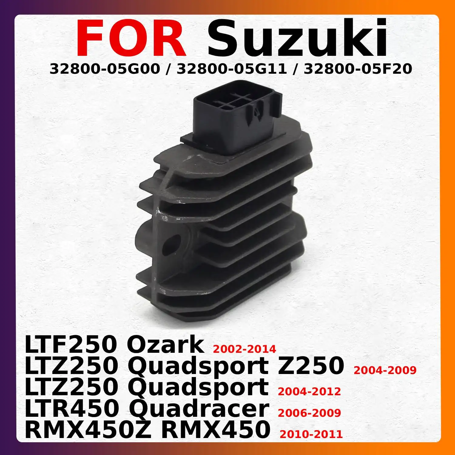 

Регулятор напряжения-выпрямитель для Suzuki RMX450 RMX450Z LTF250 LT-F250 Ozark LTR450 LTZ400 32800-05G00 32800-05G11 32800-05G10-RX0