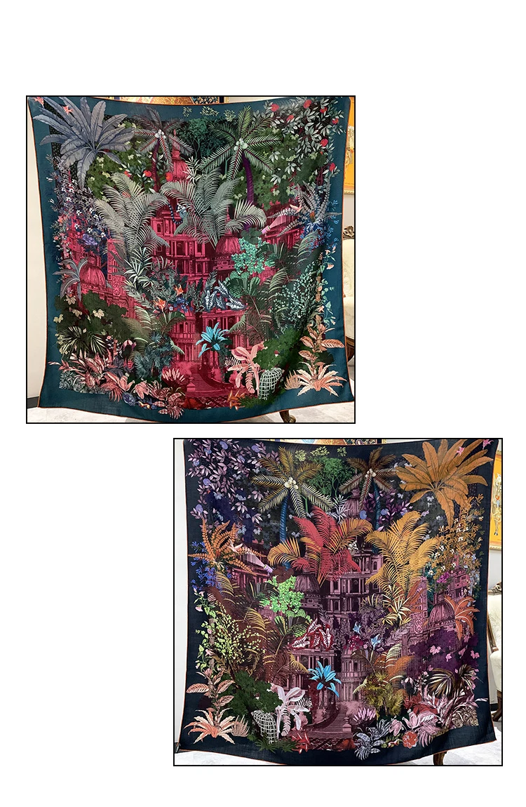 Luxury Designer 135CM Scarf Double Faced Print Shawls Warm Soft Pashmina Wrap Stole Scarves Hand Rolled Edges Bandanas