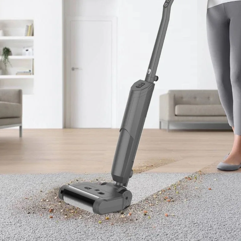 مجموعة مكنسة وممسحة لاسلكية 2025 - منظف أرضيات رطبة/جافة لاسلكي مع شفط قوي وخزان مياه وقابل للفصل