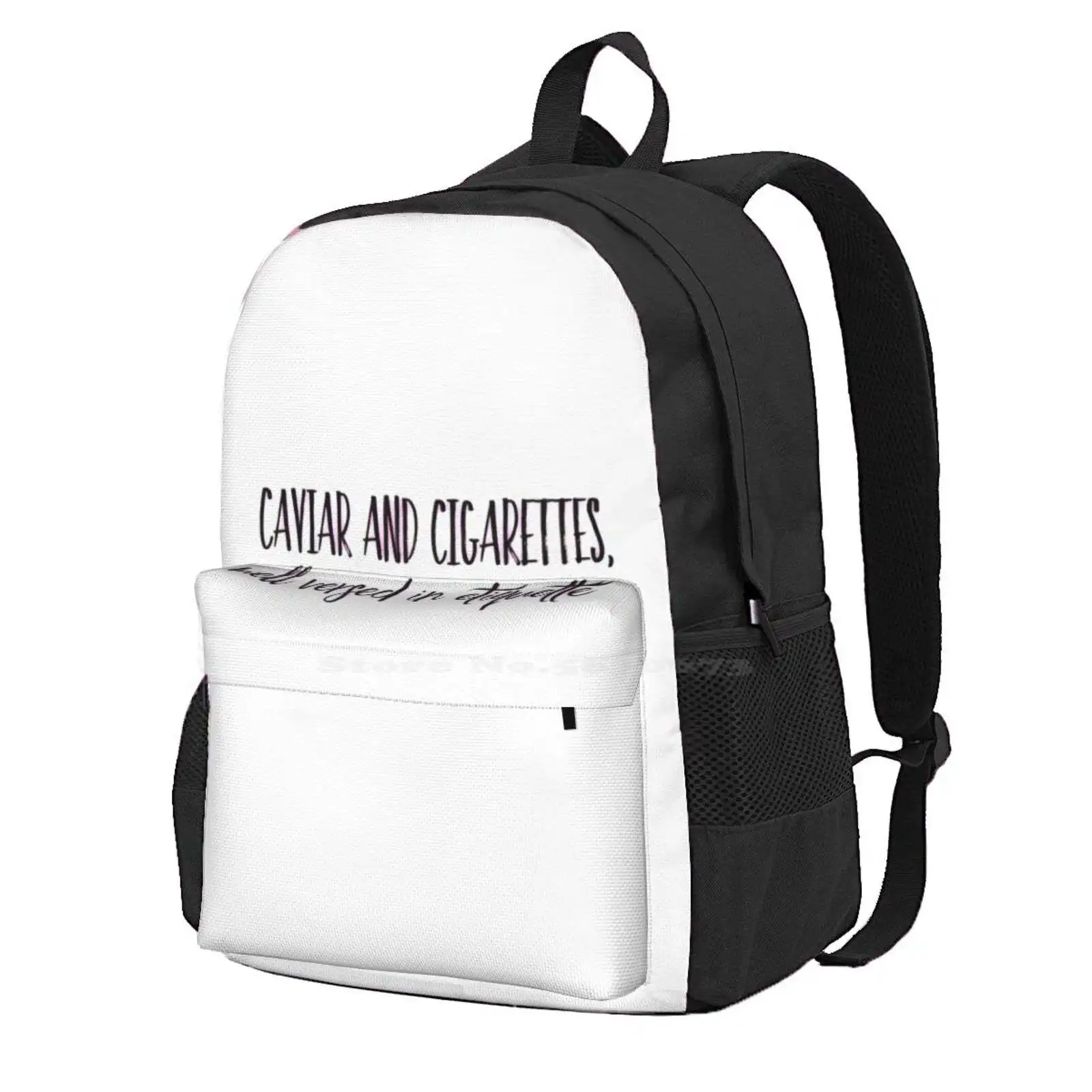 

Caviar And Cigarettes Hot Sale Schoolbag Backpack Fashion Bags Killer Queen Freddie Music Lyrics Typography Quotes