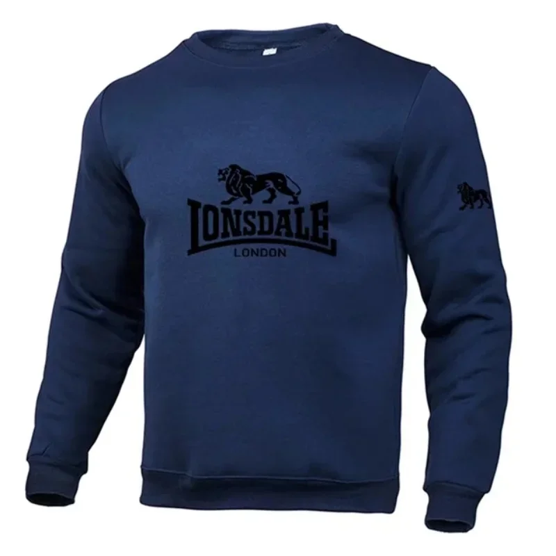 Sudadera con capucha LONSDALE a la moda para hombres y mujeres, sudadera con capucha de ocio para primavera y otoño, sudadera con capucha de color sólido para hombres