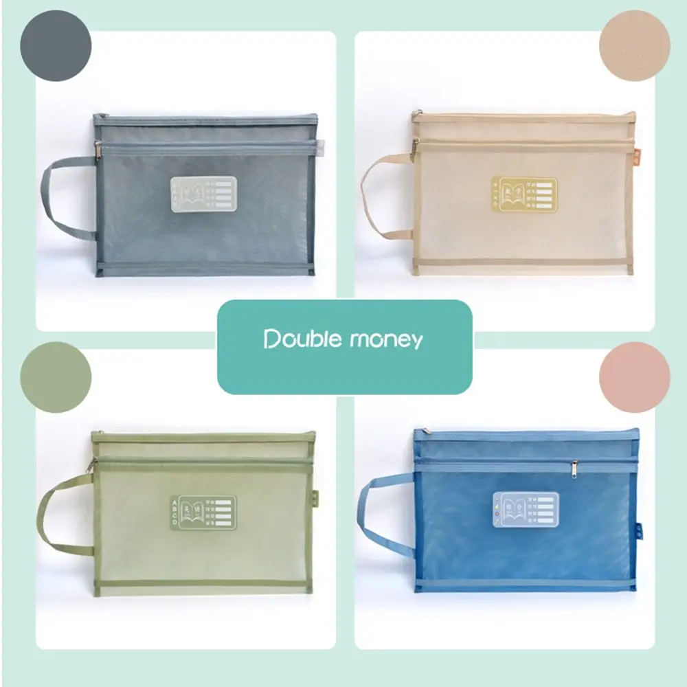 Subject Protective Paper School Office Supplies File Pocket Zipper File Pocket Storage Handbag A4 File Folder Bag Document Bag