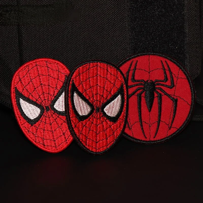 Marvel Avengers Kaptan Amerika Örümcek Adam Siyah Panter Kol Bandı Velcro Sırt Çantası Işlemeli Kumaş Yama Cosplay Rozeti Hediye