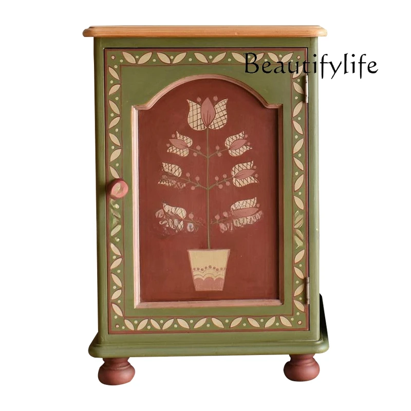 

Neoclassical Solid Wood Bedside Table/Locker/Handmade Painted Cabinet/Bedside Cabinet