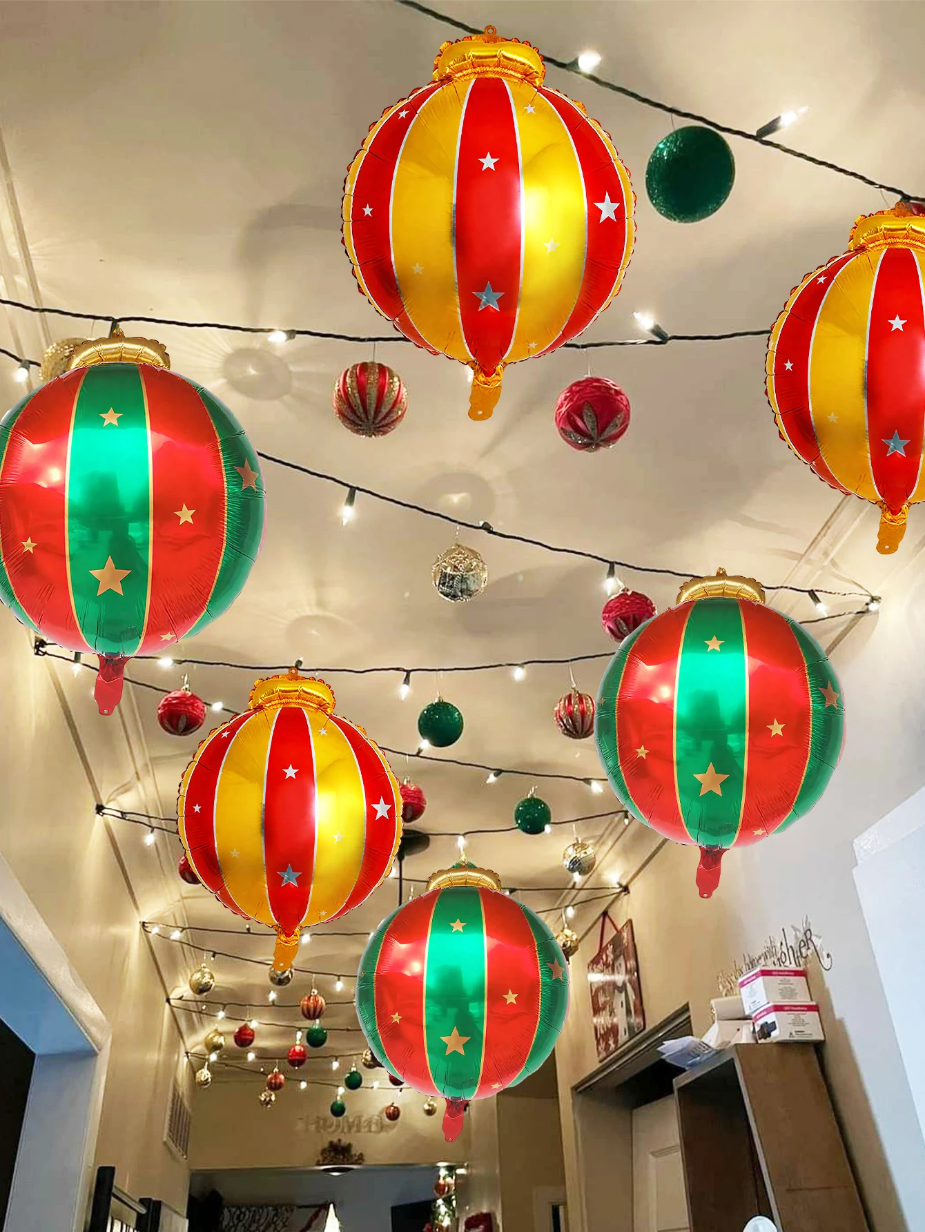 3/4 Stück Weihnachtsballons aus Aluminiumfolie, dekorative hängende Luftballons, Weihnachtsfeier, Heiligabend, Neujahrsdekorationszubehör