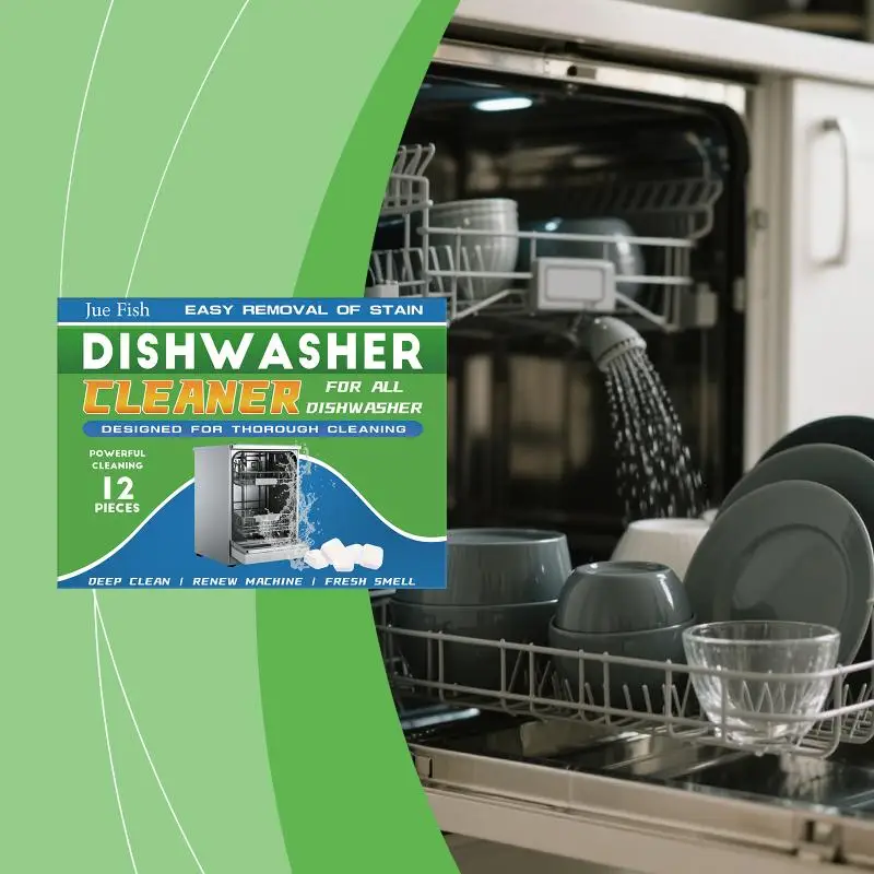 

Jue Fish Dishwasher Cleaning Tablets Stain Oil Remover Brighten Utensils Machine Maintenance Household Cleanser