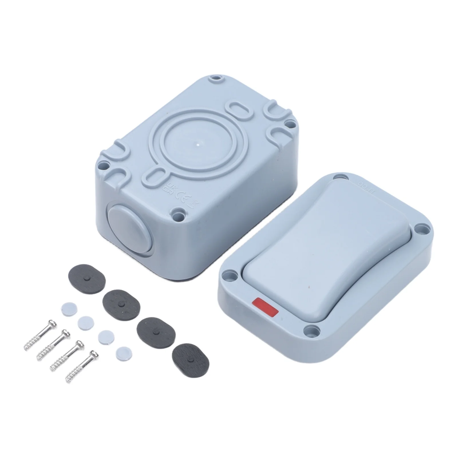 Outdoor Light Switch 1 Gang Wall Mount with LED Indicator IP66 Waterproof Rated for Garden and External Electrical Use