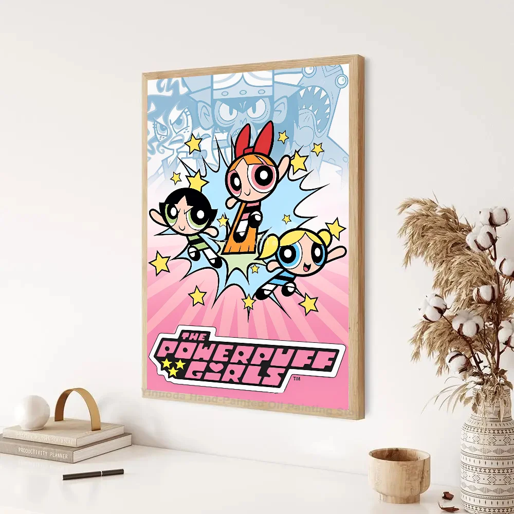 1PC Cartoon The Powerpuff Girls Poster Paper Print Home Living Room Bedroom Entrance Bar Restaurant Cafe Art Painting Decoration