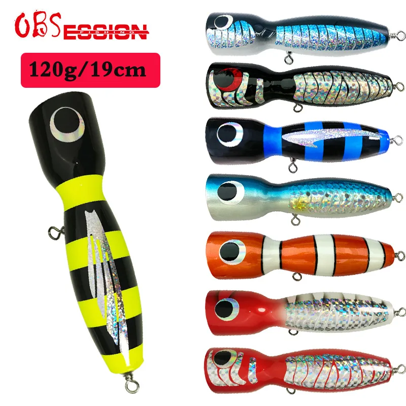 Deep Sea Tossing Floating Wood Bait120g/19cmWave Climbing Wood Bait Sea Fishing Jinqiang Flag Bait Lure