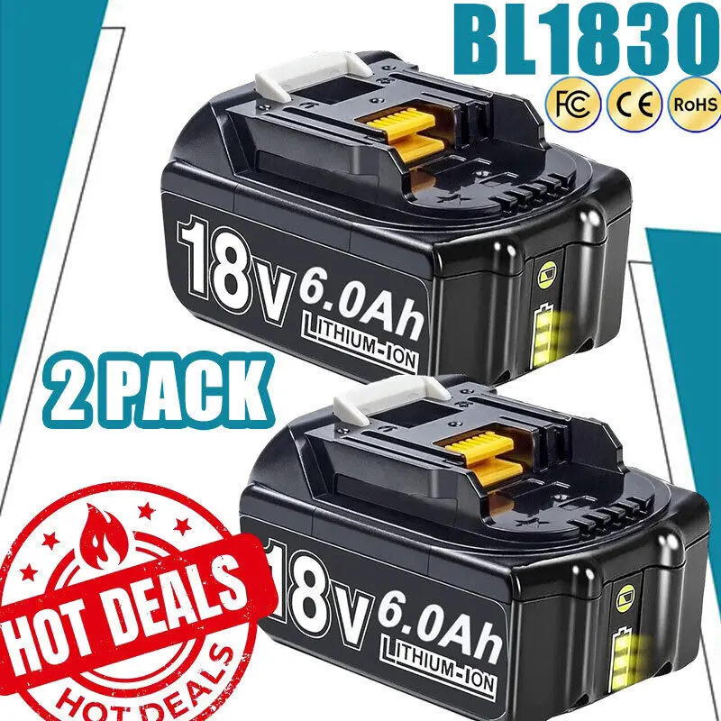 1~2-Pack For Makita 18V 6.0Ah LXT Lithium-Ion BL1830 BL1850 BL1860 Tool Battery DE FR RU