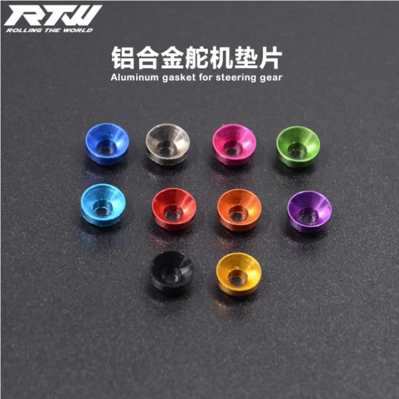 RTW Colorful Aluminum Alloy Servo Washer M3*4.3 Sunken Head Screw Cone Funnel Washer  Servo Decoration gasket for steering gear