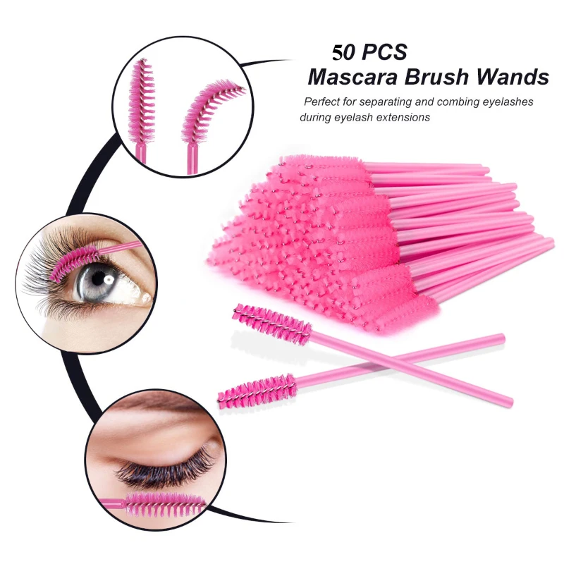 200pcs Disposable Brushes Set Mascara Wands Lip Brushes Microbrush Applicator Swab for Eyelash Extension Eyebrow Makeup Tools