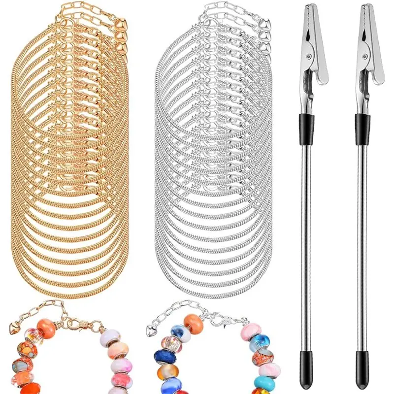 

Набор для изготовления украшений A95D - регулируемый браслет-цепочка с подвесками (30 шт.) с инструментом для сборки браслетов - материалы для рукоделия и подарки