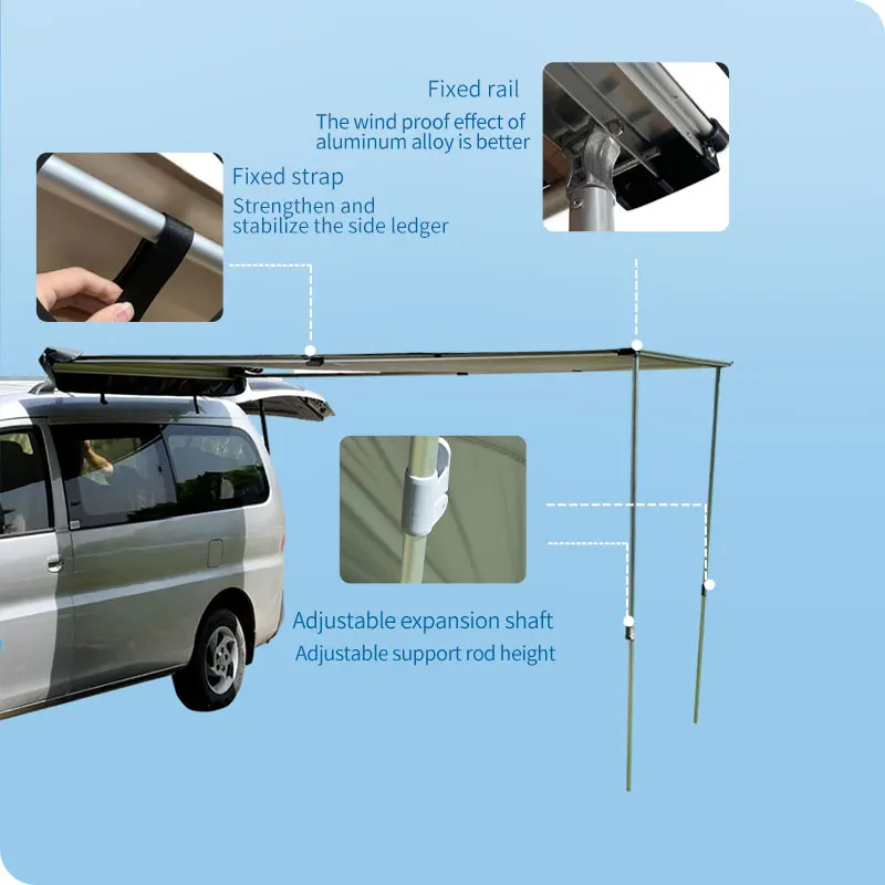 4x4 الطرق الوعرة Overland معدات التخييم في الهواء الطلق سيارة الجانب المأوى خيمة المظلة #6