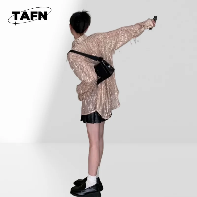 السيدات البولكا نقطة قميص فضفاض قميص طويل الأكمام بلوزة المرأة أنيقة العمل قميص سليم صالح زر بلوزة المرأة نفخة الأكمامAH01119