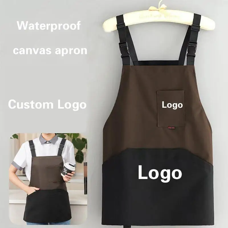 

Men's Women's Canvas Aprons With Adjustable Personalized Patterns Printed LOGO Coffee Shop Restaurant Waiter Workwear Design