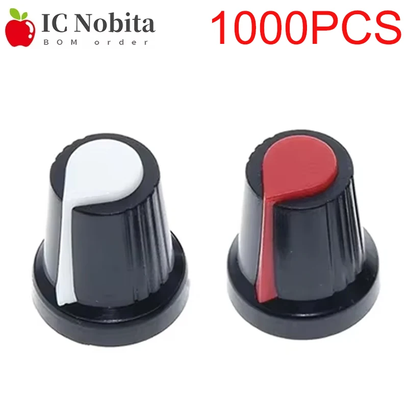 1000PCS WH148 Potentiometer Knop Cap (koperen kern) 15X17mm 6mm Asgat AG2 Wit Rood