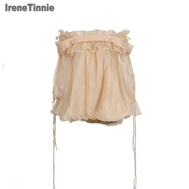 

IRENE TINNIE Solid Patchwork Loose Casual Blouse For Women Slash Neck Long Sleeve Spliced Lace Up Shirts Female Fashion Style