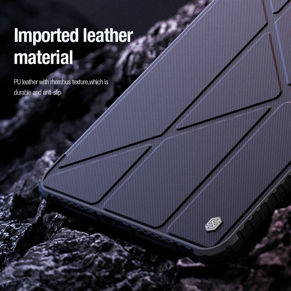 for Apple iPad Pro 11 2024 Case Nillkin Armor Bumper Leather Pro Auto Wake Flip Slide Camera Protector Back Cover Lens Pen Hold