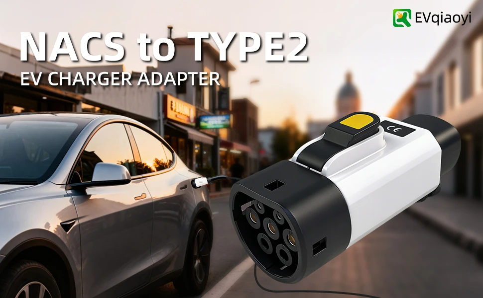 EVqiaoyi NACS auf Typ2 EV-Adapter 32A 7KW von Tesla Pile auf Typ2 EV-Ladekonverter für EU-Standard-Autos – Detail 2