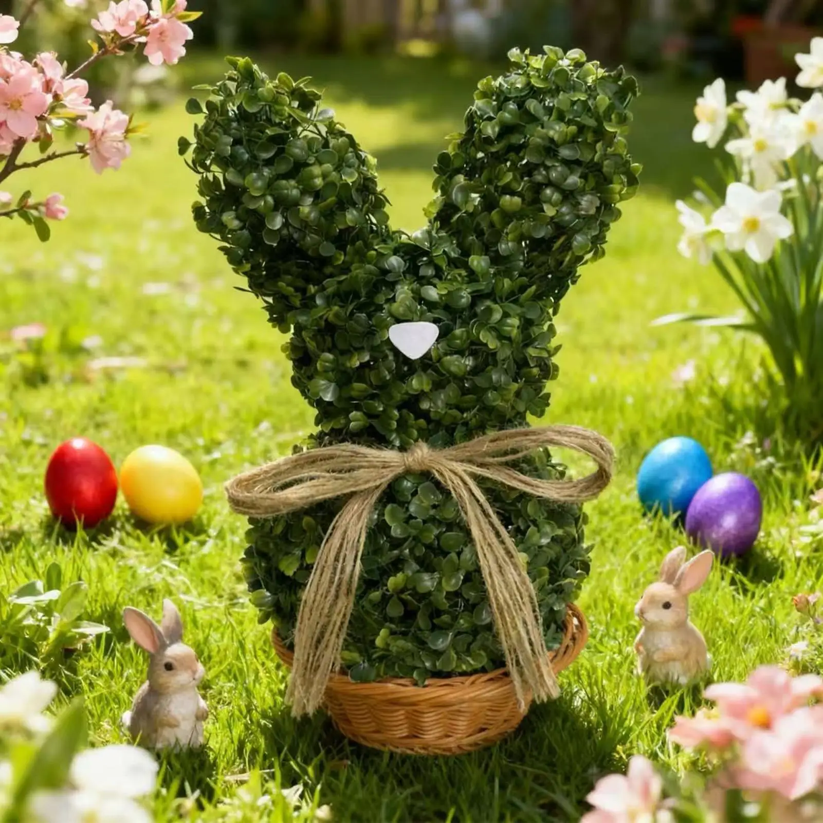 

Faux Greenery Realistic Cute Home Decor Detachable Artificial Easter Bunny Tree For Garden Balcony Bedroom Dining Table Entryway