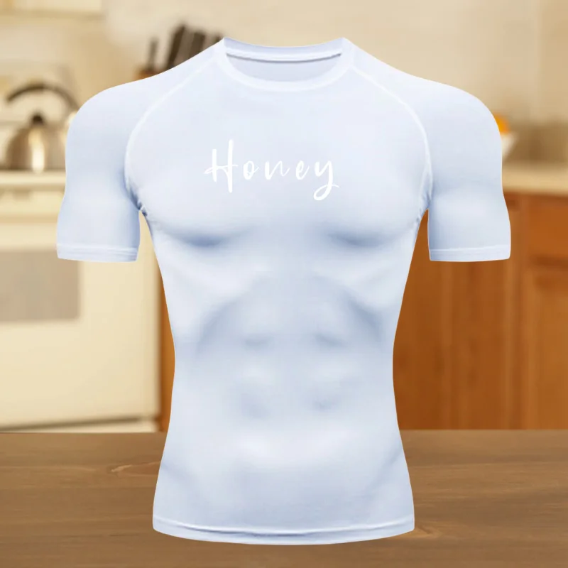 تي شيرت رياضي رجالي خفيف للغاية وسريع الجفاف يسمح بالتهوية تي شيرت قابل للتمدد وممتص للرطوبة وأكمام قصيرة للياقة البدنية والجيم والتمارين الرياضية #2