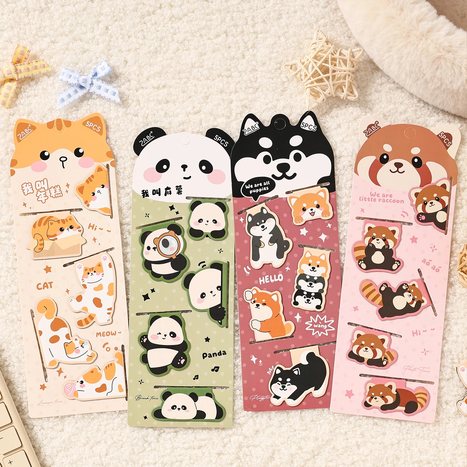 JIAMEI 5pcs/set Kawaii Cartoon Pattern Magnetic Bookmark Learning Office Reading Positioning Creative Aesthetic Stationery