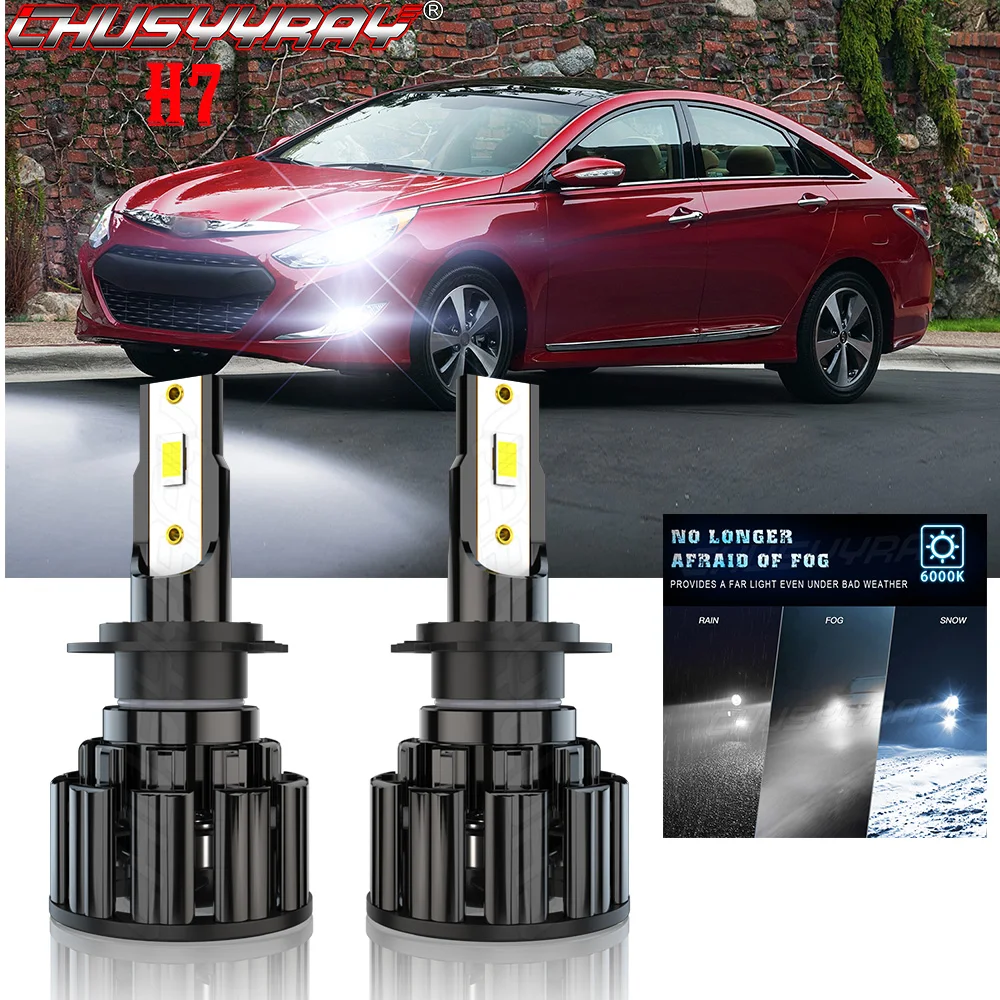 

CHUSYYRAY H7 Compatible For Hyundai Sonata 2011-2014 Led Headlight Lamp Car CSP Chip H7 Minisize Easy To Install High Bright Bul