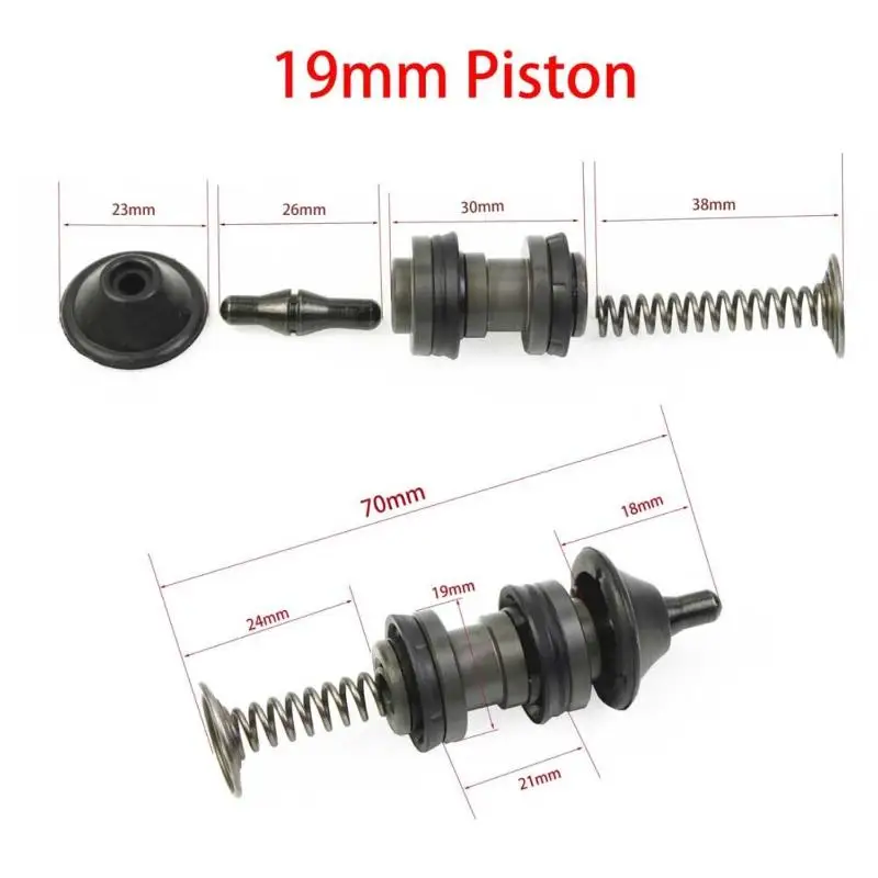 19RCS 17.5mm 19mm Motorcycle Brake Piston Plunger Repair Kit Heat Resistant High Strength for Motorcycle Master Cylinder Overha