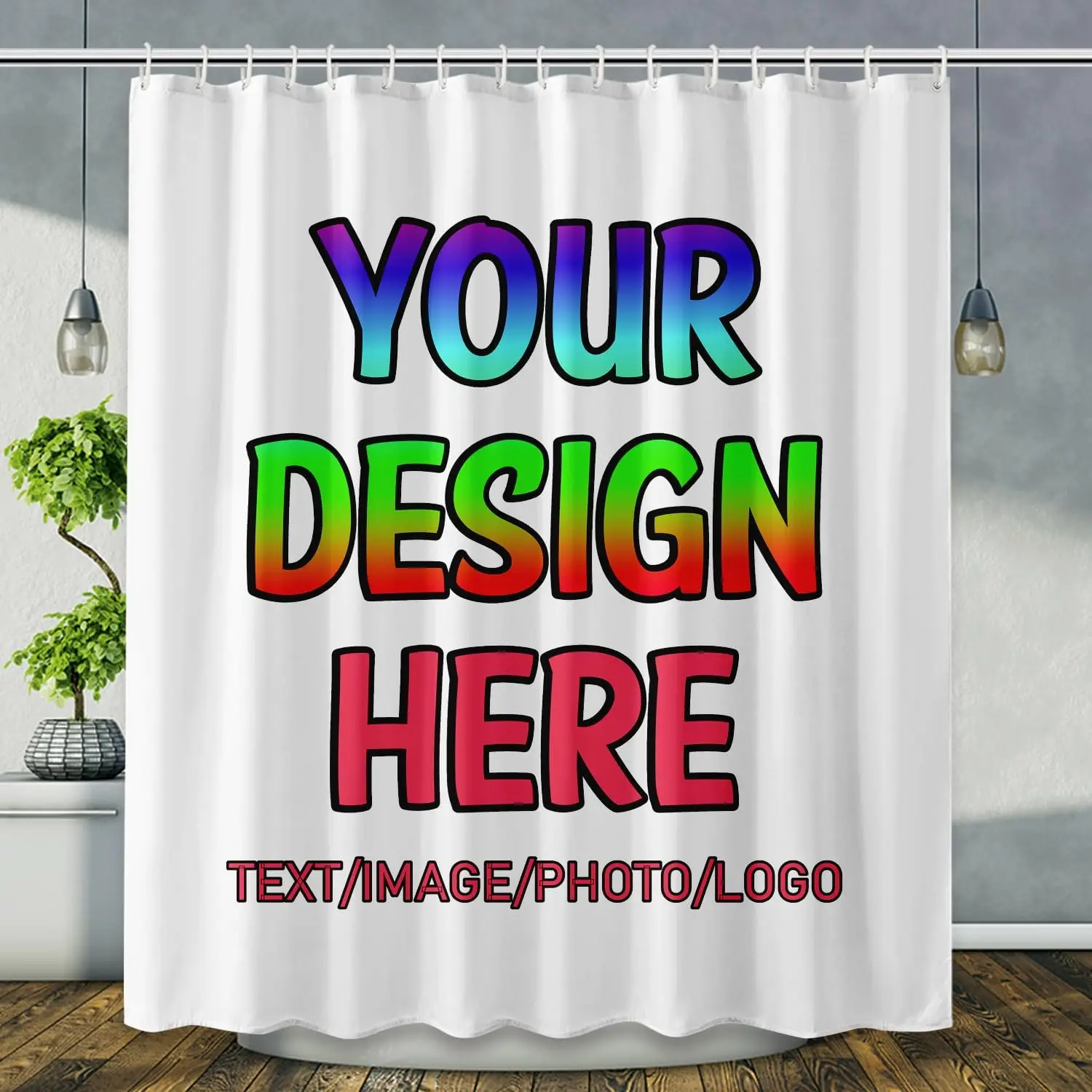 Custom Shower Curtain Personalized Shower Curtain with Pictures, Customized Shower Curtains Waterproof Bath Curtain for Bathroom