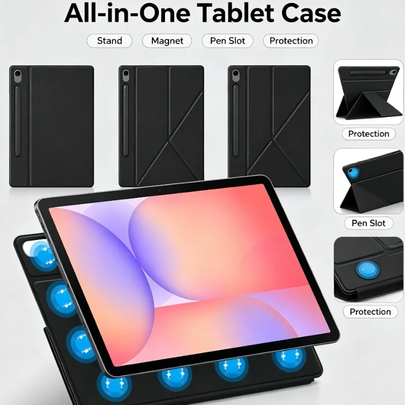 Magnetic Case For Samsung Galaxy Tab S10 Ultra 14.6 SM-X920 X926B Tab S10 FE Plus 13.1" S10+ 12.4" X820 Tablet Smart Book Cover