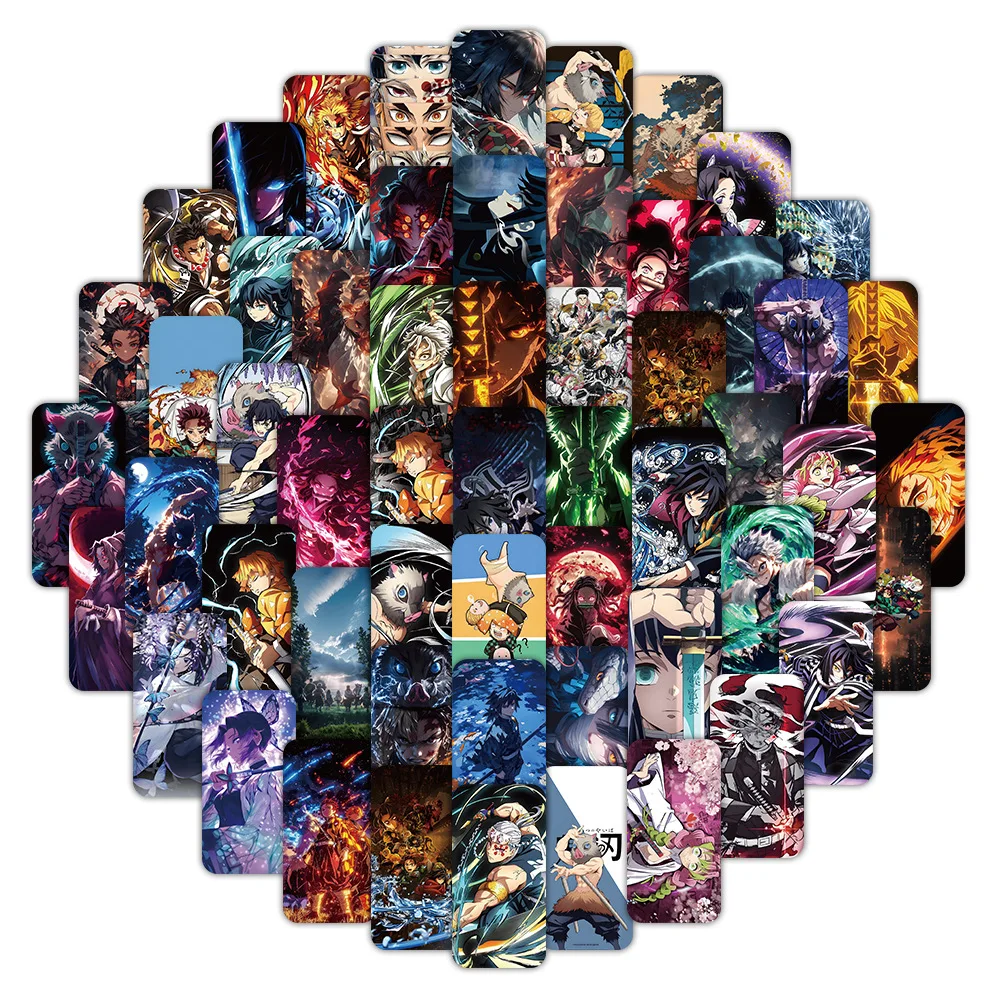 60PCS New Demon Slayer Anime Graffiti Stickers Decoration Luggage Phone Guitar Scraphbook Waterproof Sticker Classic Kid Toys