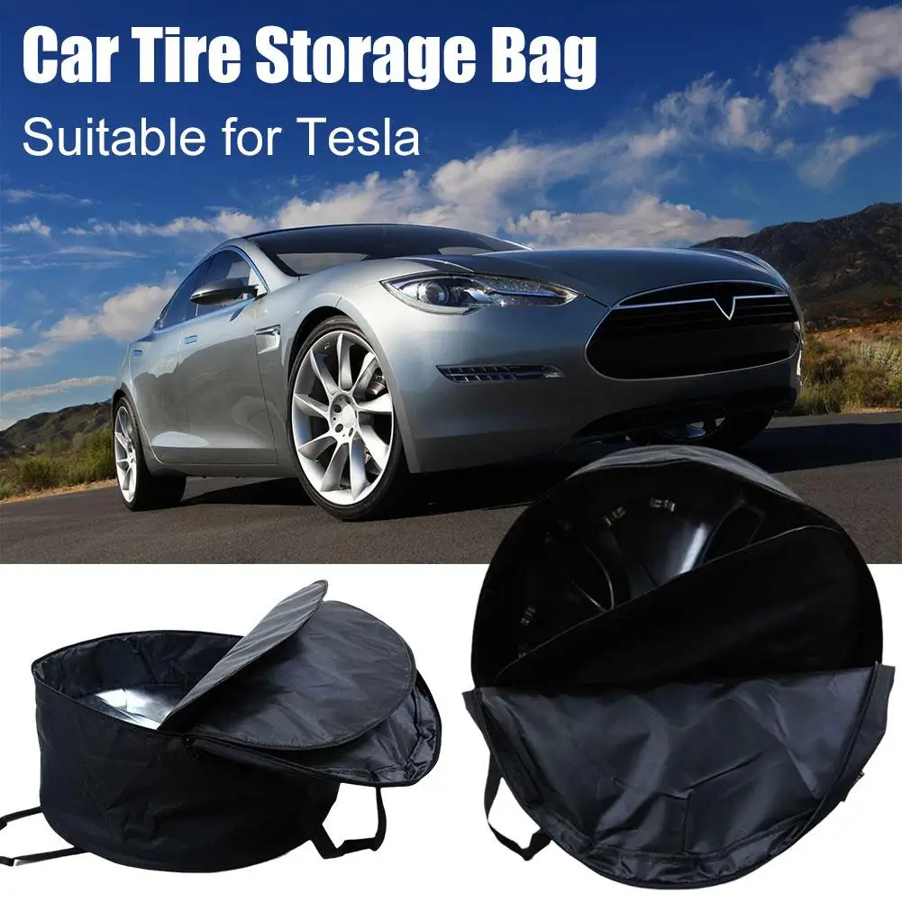 For Tesla Y Car Aero Wheel Cover Storage Bag Wheel Carrying Spare Bag Bag Hubcap Storage Organizer Portable Car Cover O5C5