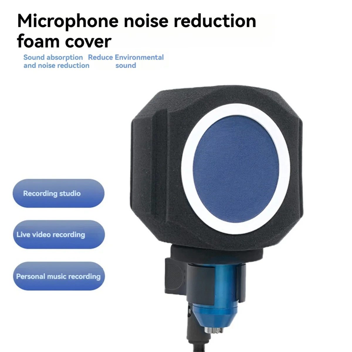 FFYY-C5 Mikrofon Windschutz Akustischer Filter Professionelles Kondensatormikrofon Studioschwamm Schalldichte Schutzabdeckung A