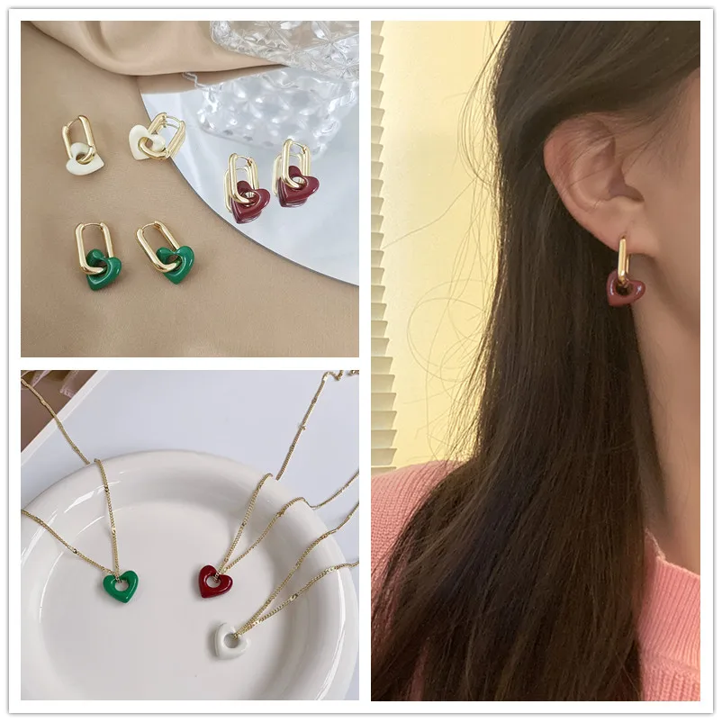 Timlee E091  New Temperament  Heart  Alloy Drop Earring Cute Accessories Wholesale