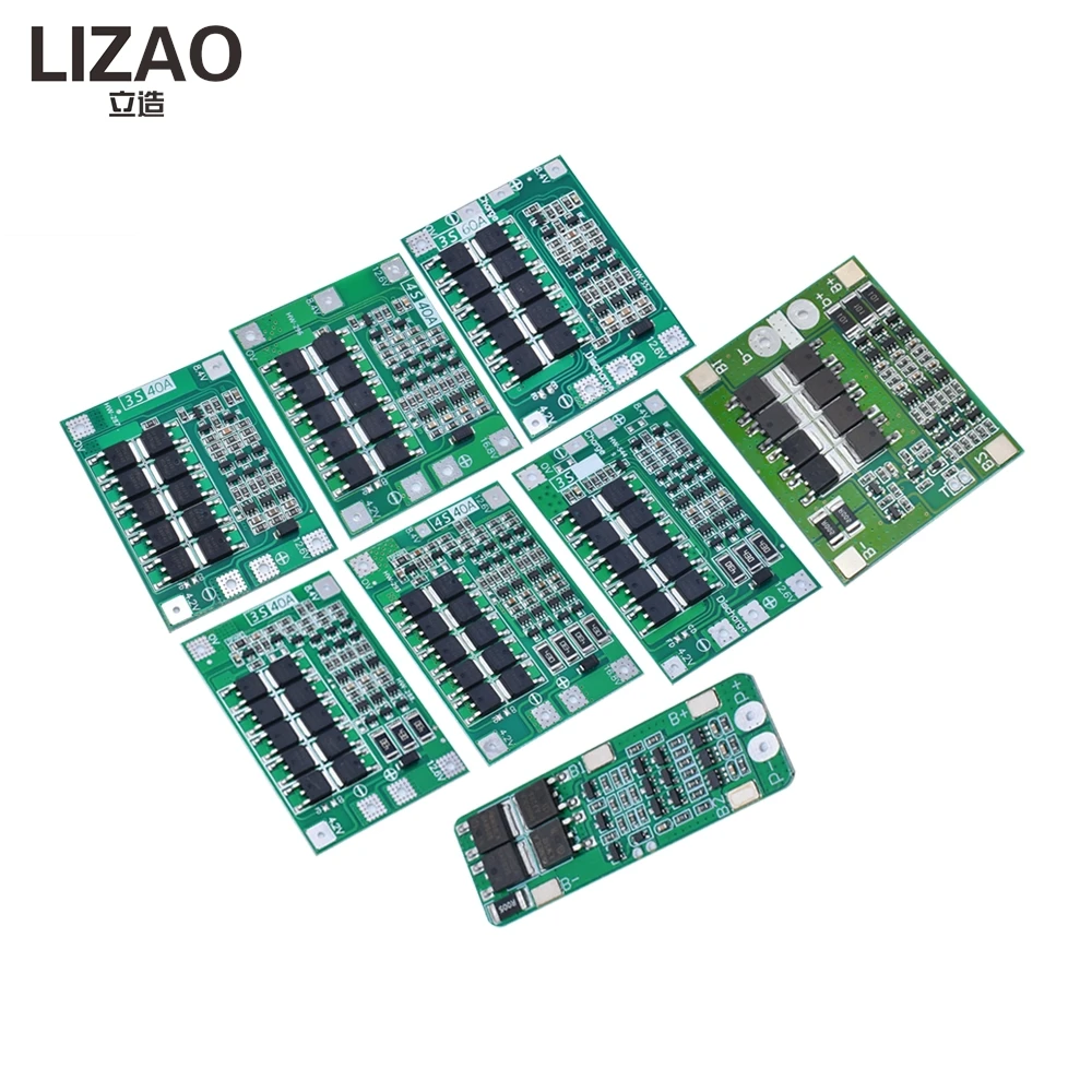 LIZAO 3S/4S 12.6V 16.8V BMS Protection Module 20A 40A 60A for 18650 Li-ion Battery Power Tool