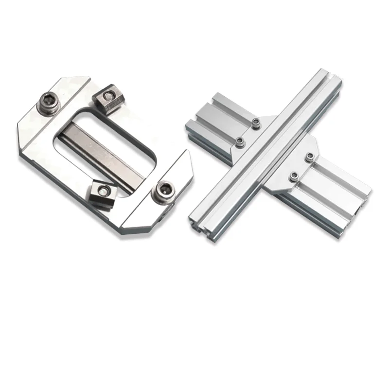 18x18~ 50x50 Series Mechanical Arm Aluminum Bar Fixture Connection Fixing Block Single And Double Groove Profile Connectors