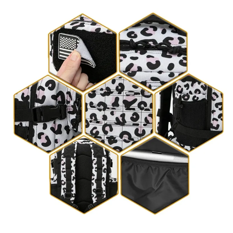 25/45L 女性/男性用バックパック レーザーカットモール付きヘビーデューティーバックパック スクールバッグ ジムリュックサック ツリーキング用 デュアルカップホルダー付き