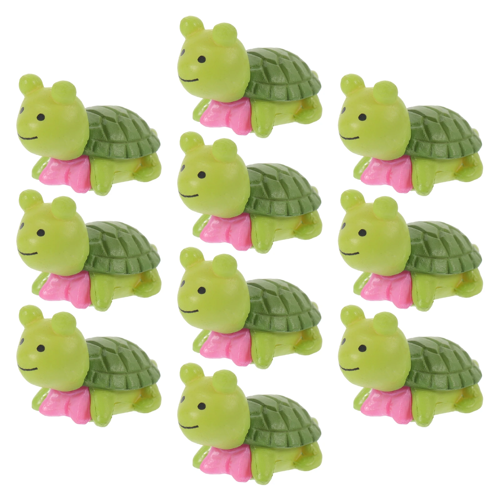 

10pcs Four-colored Mini Turtle Figurines Plastic Sea Turtles Micro Landscape Ornaments for Terrarium DIY Bonsai Accessories