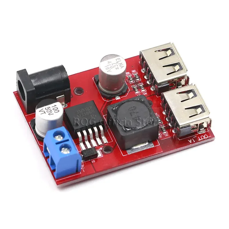 LM2596 LM2596S Dual USB DC-DC 9V 12V 24V 36V to 5V 3A Step Down Buck Converter Board Car Charger Solar Power Supply Module