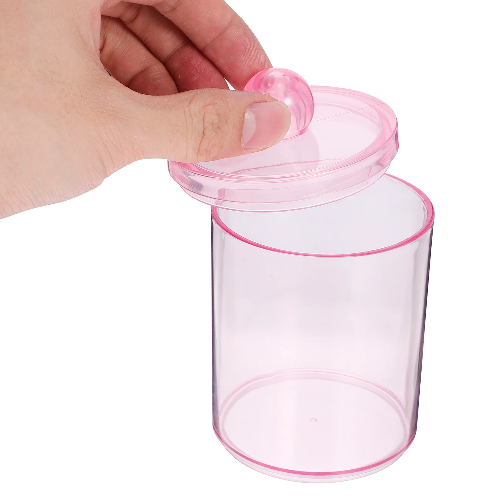 

2Pcs Makeup Storage Jars Clear Cotton Swab Holder with Lid Vanity Organizer Cotton Pads Container Bathroom Countertop Storage