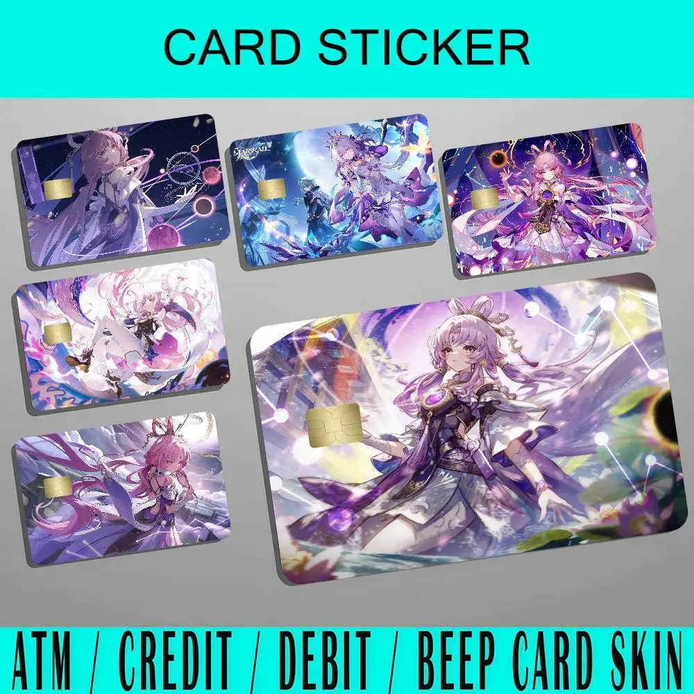 Honkai Star Rail Cool Fu Xuan Game Credit Card Skin Stickers for Bank Card Bus Metro Card Sticker Waterproof