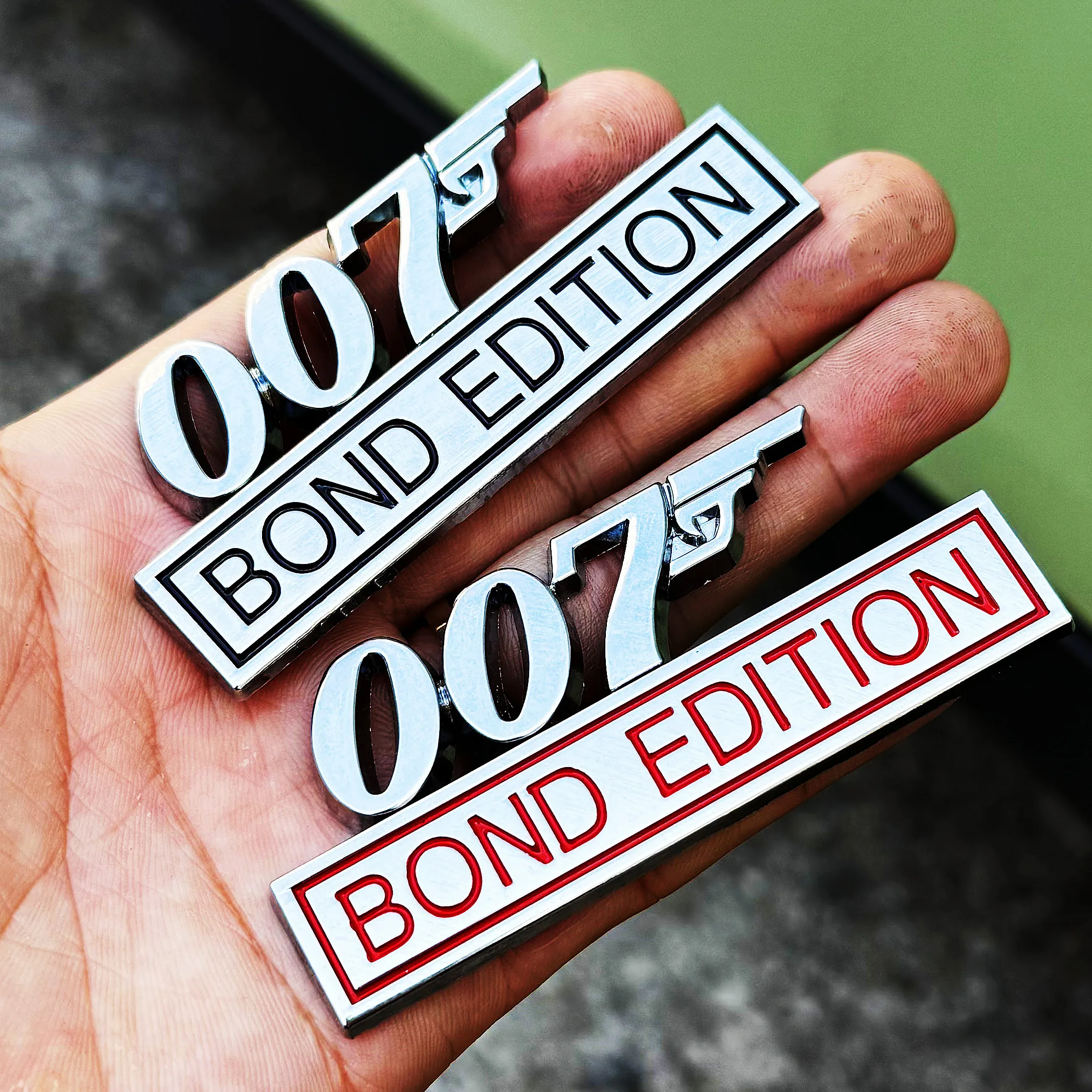 007 Bond Edition Car Decoration Badges, Rear Trunk and Door Modification Accessories for Cars, 007 Logo Car Stickers